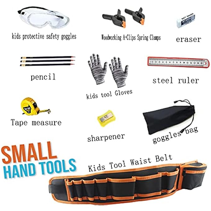KIDS TOOL SET, PORTABLE KIDS TOOL BAG, REAL METAL HAND TOOLS, REAL TOOLS FOR PROFESSIONAL DIY AND WOODWORKING (21PCS) - Image 4