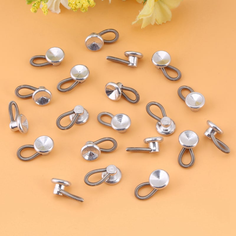 20pcs Flexible Spring Waist Extending Buttons Collar Expanders for Shirt Collar Jeans - Image 5