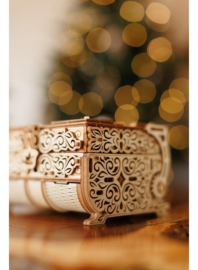 Wood Trick Treasure Puzzle Box for Adults - 3D Wooden Puzzle for Adults and Kids to Build - Cute & Neat Design - with Shimmering Crystals - Store Your Jewelry - Wood Model Kit - Image 4