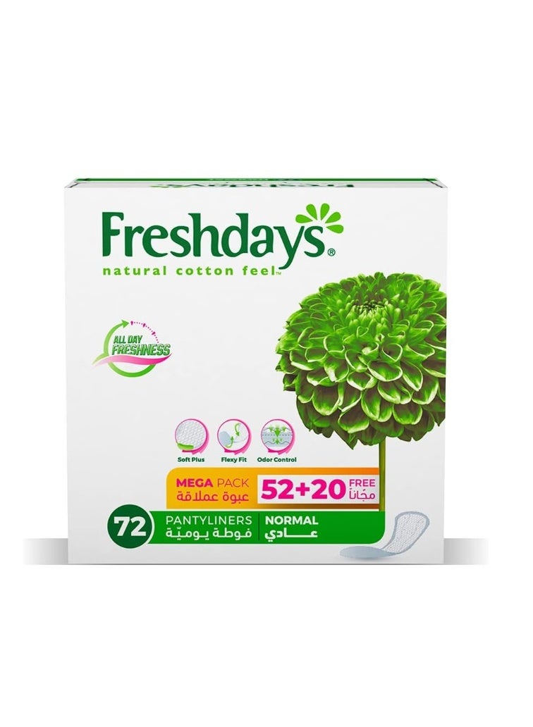 Non Scented Pantyliners Daily Feminine Pad Mega Pack 72 Sanitary Pads