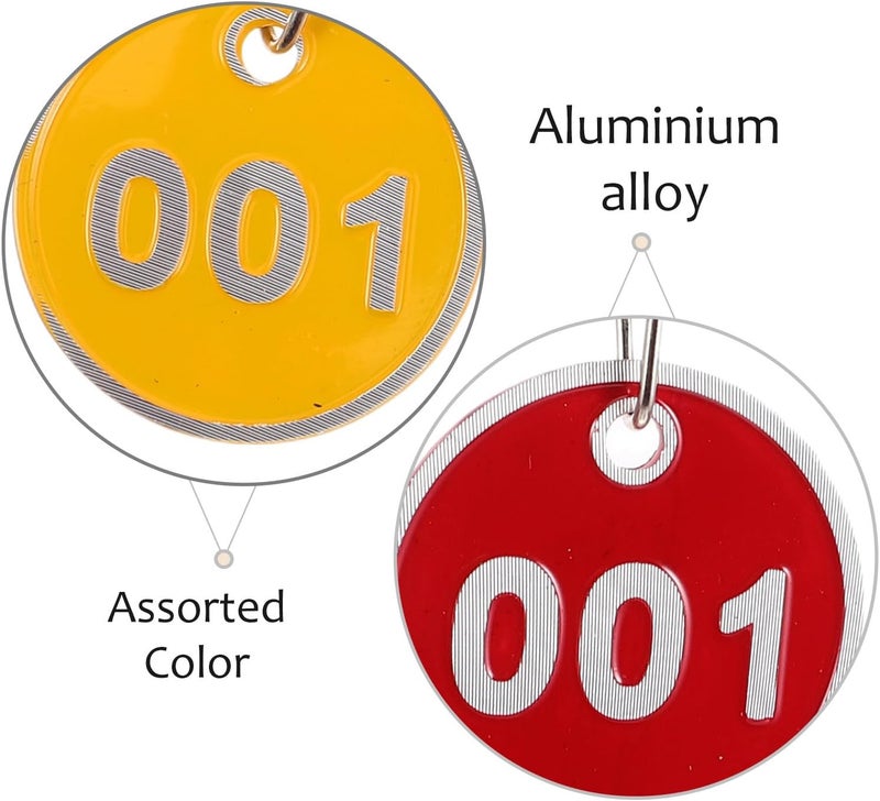 40pcs Numbered Double-Sided Metal Key Tags with Rings, Color-Coded Sauna Storage Hand Plates for Locker Identification and Key Management - Image 3