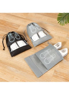 Generic 5Pcs Large Travel Storage Shoe Bag, Waterproof Shoe Bags for Gym Traveling, Shoe Pouch Organizer Non-Woven with Rope for Men and Women  - Image 3