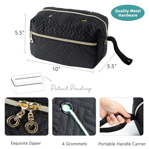 MYBAGZING Small Crochet Bag Organizer - Knitting Yarn Storage for Crocheting Holder Accessories, Needles, Hooks, Gifts, Black, (AM370) - Image 4