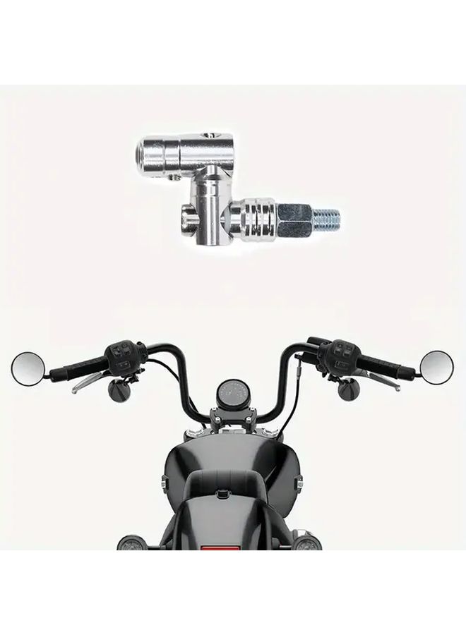 Motorcycle Rearview Mirror Mount 360 Degree Rotating Adjustable Silvery Aluminum Alloy Secure Fit - Image 1