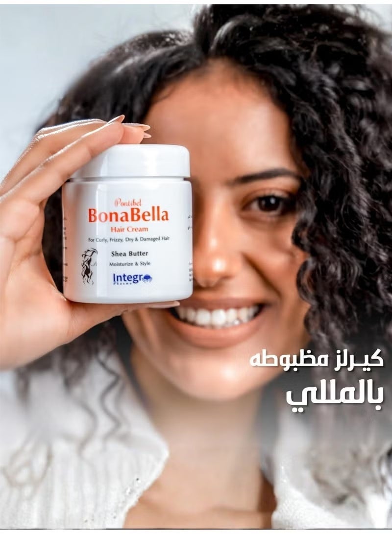 بونا بيلا كريم للشعر بزبدة الشيا للشعر المجعد، والمتطاير، والجاف، والتالف 200 جرام - Image 2