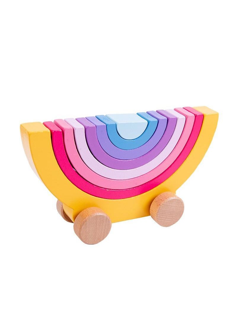 Classic non-toxic color Stack rainbow tower ring stack toy for kids  - Image 1