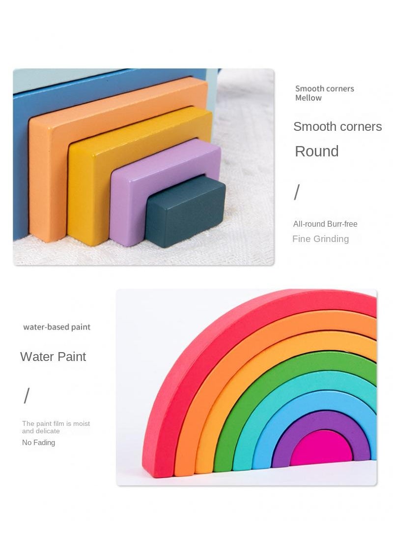 Classic non-toxic color Stack rainbow tower ring stack toy for kids  - Image 5