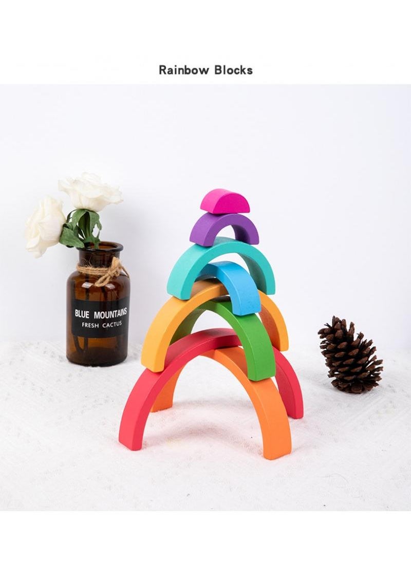 Classic non-toxic color Stack rainbow tower ring stack toy for kids  - Image 4