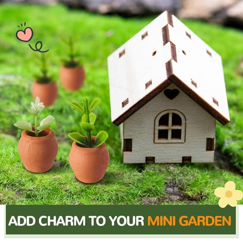 RimCereal 40 Pcs 0.9 x 0.75 Inch Small Mini Clay Pots Terracotta Clay Small Flower Doll House Flower Pot for Crafts DIY Garden Plants and Office Desktop Windowsill Decoration - Image 4