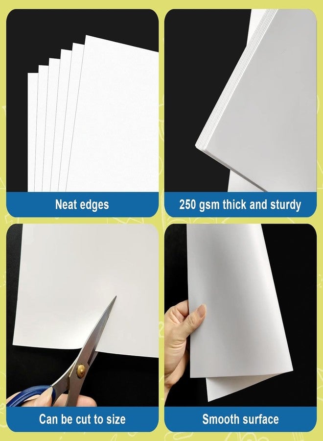 rookea 10 Pcs Poster Board 22" x 28" White Poster Paper Bulk, ROOKEA 250 GSM Vision Board for School Arts Craft Projects Presentations Drawing Scrapbooking Blank Graphic Display Office Supplies - Image 2