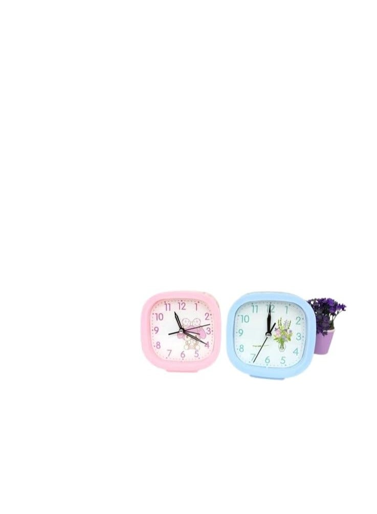 Plastic Frame Alarm Clock - Cute and Valuable Design for Girls Mk (Baby Blue)  - Image 1