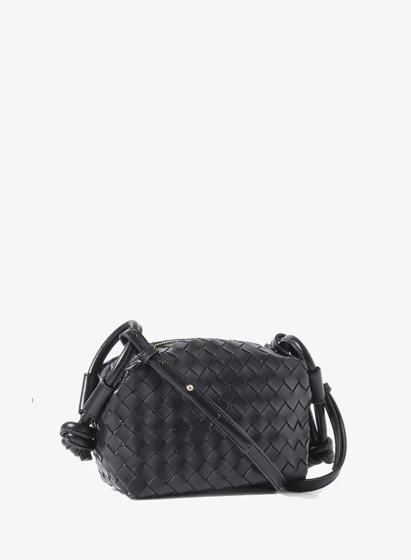 Styli  Black Woven Shoulder Bag for Women | Best Price UAE