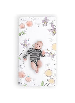 JumpOff Jo Fitted Crib Sheet Super Soft Breathable 100% Cotton Baby Crib Sheet For Standard Crib Mattresses And Toddler Beds 28 In. X 52 In. Fairy Blossom  - Image 1