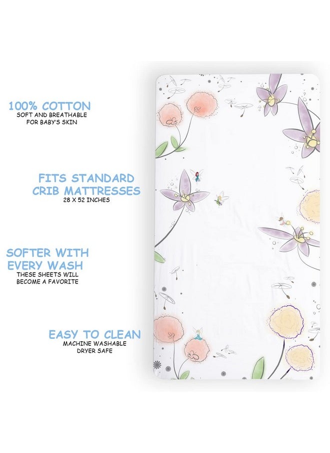 JumpOff Jo Fitted Crib Sheet Super Soft Breathable 100% Cotton Baby Crib Sheet For Standard Crib Mattresses And Toddler Beds 28 In. X 52 In. Fairy Blossom  - Image 3