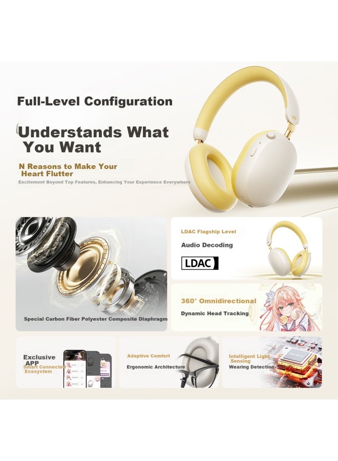 Ikf Ling Over-ear Bluetooth Headphones Wired And Wireless Gaming Sound Localization 56db Noise Cancelling Spatial Audio Athens Black - Image 1