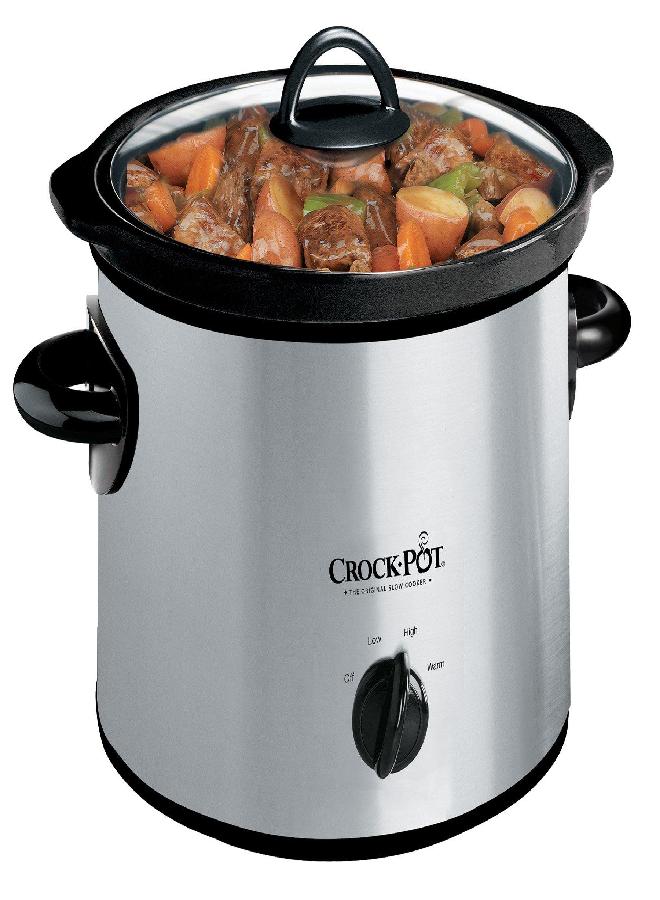 Crock-Pot Crock-Pot Small 3 Quart Round Manual Slow Cooker, Stainless Steel and Black (SCR300-SS)  - Image 3