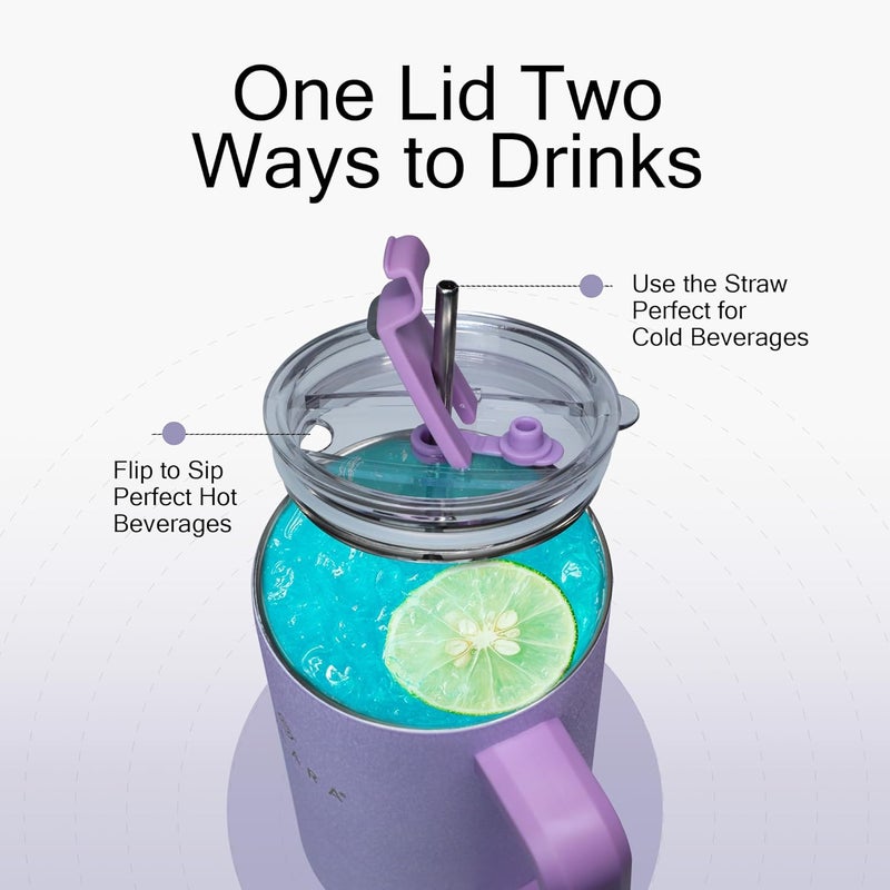 SOLARA Elixir 40oz Insulated Tumbler with Straw and Lid Tumblers for Hot and Cold 1200ml Stainless Steel Tumbler with Straw Travel Mug Coffee Mug for Office Home Sugar Plum - Image 2