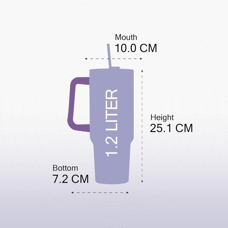 SOLARA Elixir 40oz Insulated Tumbler with Straw and Lid Tumblers for Hot and Cold 1200ml Stainless Steel Tumbler with Straw Travel Mug Coffee Mug for Office Home Sugar Plum - Image 4