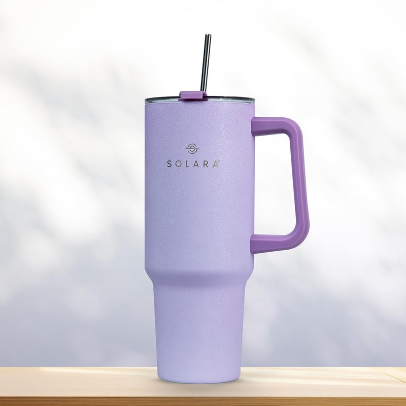 SOLARA Elixir 40oz Insulated Tumbler with Straw and Lid Tumblers for Hot and Cold 1200ml Stainless Steel Tumbler with Straw Travel Mug Coffee Mug for Office Home Sugar Plum - Image 1