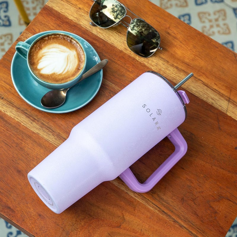 SOLARA Elixir 40oz Insulated Tumbler with Straw and Lid Tumblers for Hot and Cold 1200ml Stainless Steel Tumbler with Straw Travel Mug Coffee Mug for Office Home Sugar Plum - Image 5
