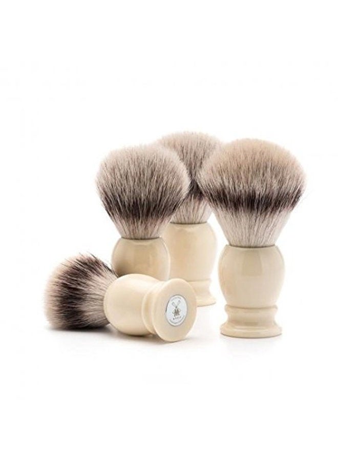 M MÜHLE Classic Faux Ivory Medium Silvertip Fiber Shaving Brush - Synthetic Luxury Shave Brush for Men, Rich Lather - Image 2