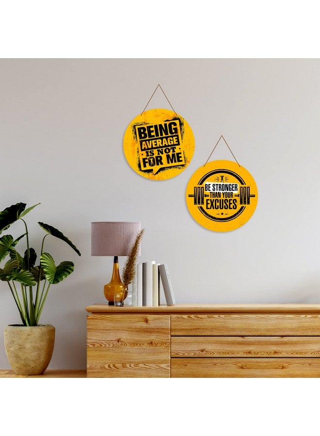 Artvibes Gym Motivational Quote Wall Hanger for Home | Office | Living Room | Gift | Wooden Wall Hanging Decor | Home Decoration Item For Bedroom Wall | Wall Decor Hanging Item (WH_4105N), Set of 2 - Image 2
