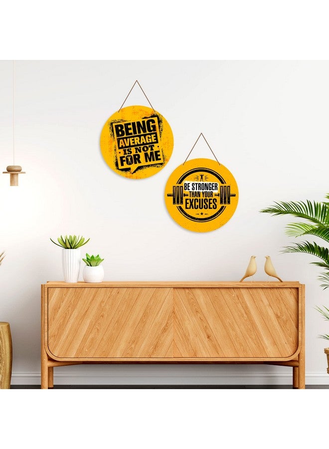 Artvibes Gym Motivational Quote Wall Hanger for Home | Office | Living Room | Gift | Wooden Wall Hanging Decor | Home Decoration Item For Bedroom Wall | Wall Decor Hanging Item (WH_4105N), Set of 2 - Image 4