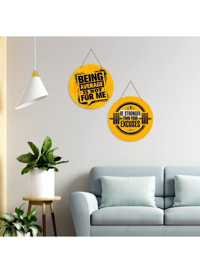 Artvibes Gym Motivational Quote Wall Hanger for Home | Office | Living Room | Gift | Wooden Wall Hanging Decor | Home Decoration Item For Bedroom Wall | Wall Decor Hanging Item (WH_4105N), Set of 2 - Image 3