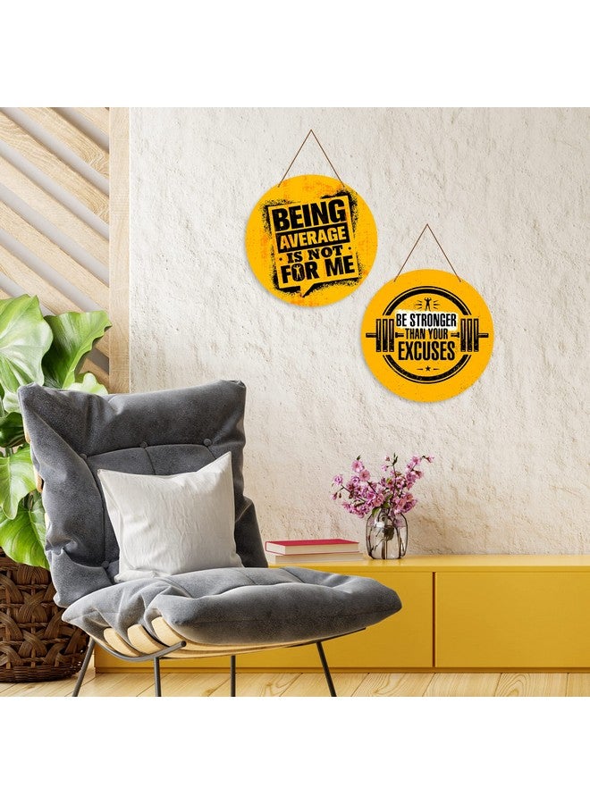 Artvibes Gym Motivational Quote Wall Hanger for Home | Office | Living Room | Gift | Wooden Wall Hanging Decor | Home Decoration Item For Bedroom Wall | Wall Decor Hanging Item (WH_4105N), Set of 2 - Image 5