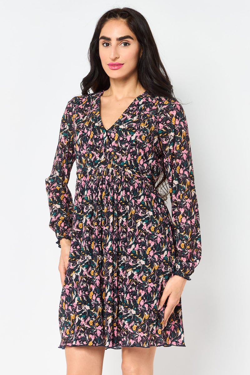 promod Women Floral Print Midi Dress, Multicolor - Image 1