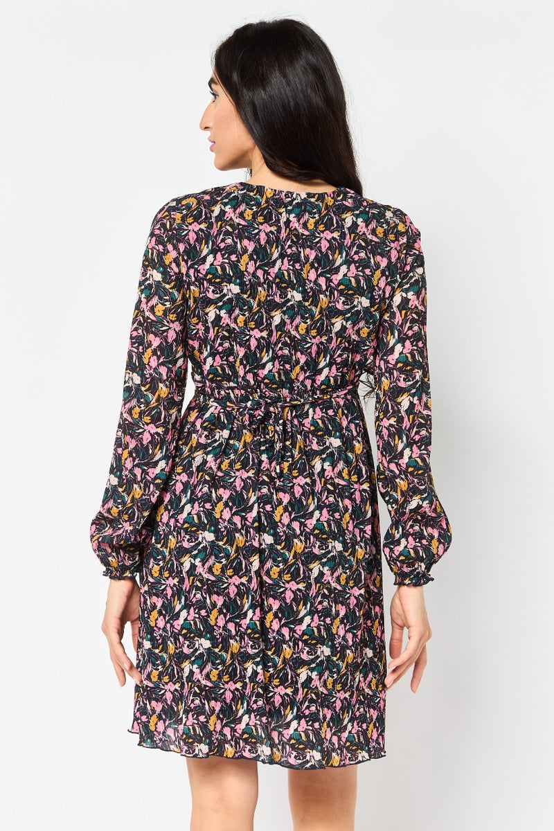 promod فستان ميدي مزخرف بالورود للنساء، متعدد الألوان - Image 2