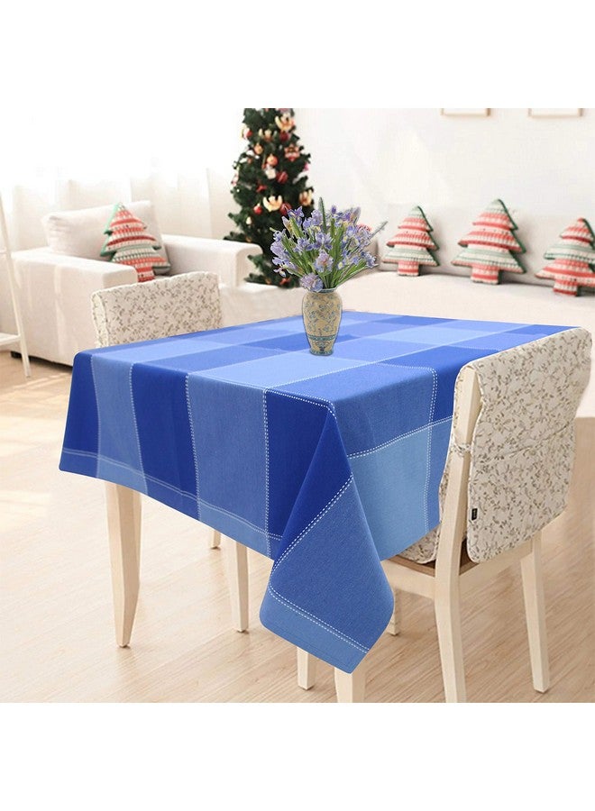 AIRWILL 100% Cotton Checkered Pattern 2 Seater Square Table Cover Sized, 36x36 inches (Blue, Pack of 1) - Image 1