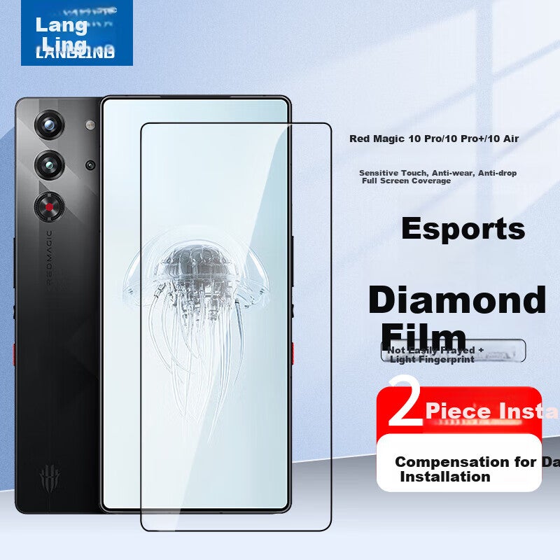 JD Jing Zao LANGLING [2 قطع] واقي شاشة زجاجي مقسى لجهاز Red Magic 10 Pro، مناسب لجهاز Nubia 10 Pro+/10 Air، فيلم عالي الدقة للشاشة الكاملة، مضاد للسقوط، فيلم واقي مضاد لبصمات الأصابع للألعاب - Image 1