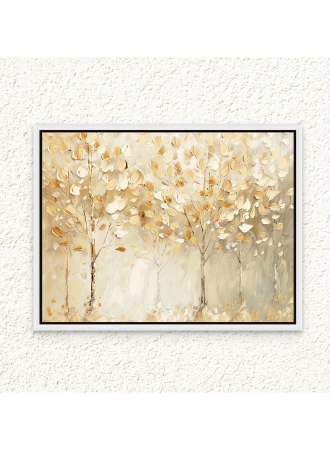 Art Decor Art Decor Framed Canvas Wall Art of Abstract Golden Trees Painting Neutral Color Nature Landscape Print Wall Decor for Home Office Living Room Bedroom Gifting - Image 1