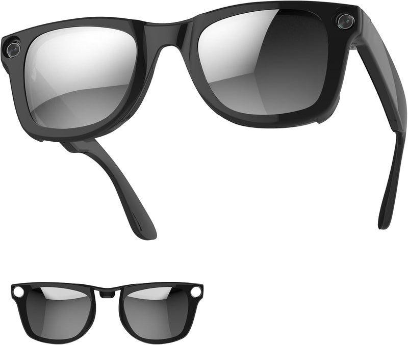 RCstyle HiBloks Polarized Clip-on Compatible with Ray-Ban Meta Wayfarer RW4006 & Gen 2 RW4012 Regular 50-22, Shiny Black Frame Discoloration Clip for Rayban Meta Gen 2 Accessories (Silver) - Image 1