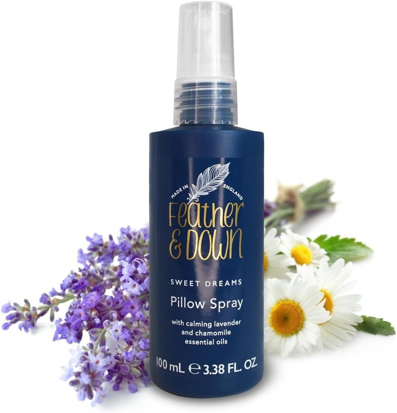 Feather & Down Breathe Well Pillow Spray (100ml) - Soothes and aids Breathing, with Eucalyptus, Peppermint & Tea Tree Essential Oils. Vegan Friendly & Cruelty Free.