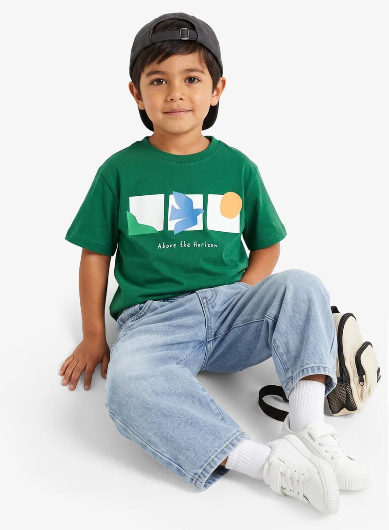 ريبلز مع نمشي Boys Drop Shoulder T-shirt