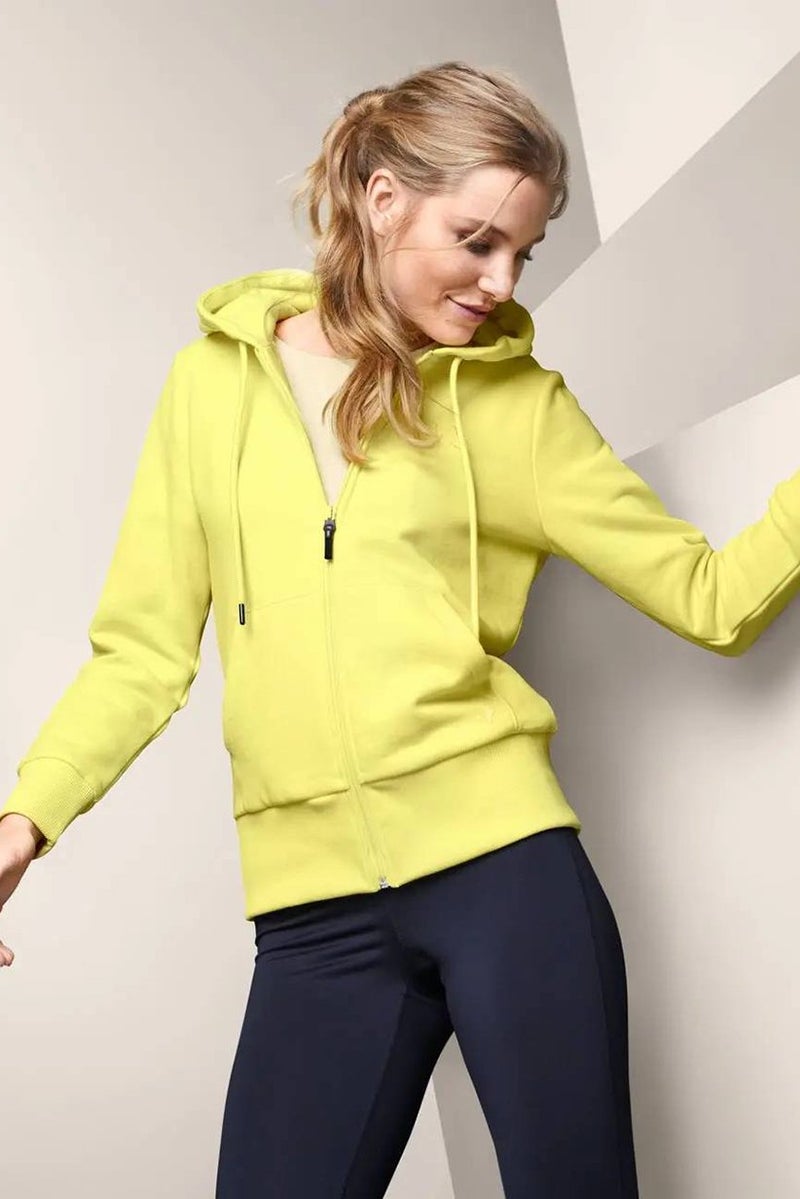 Tchibo سويت شيرت بغطاء رأس كامل بسحاب للنساء، أصفر - Image 1