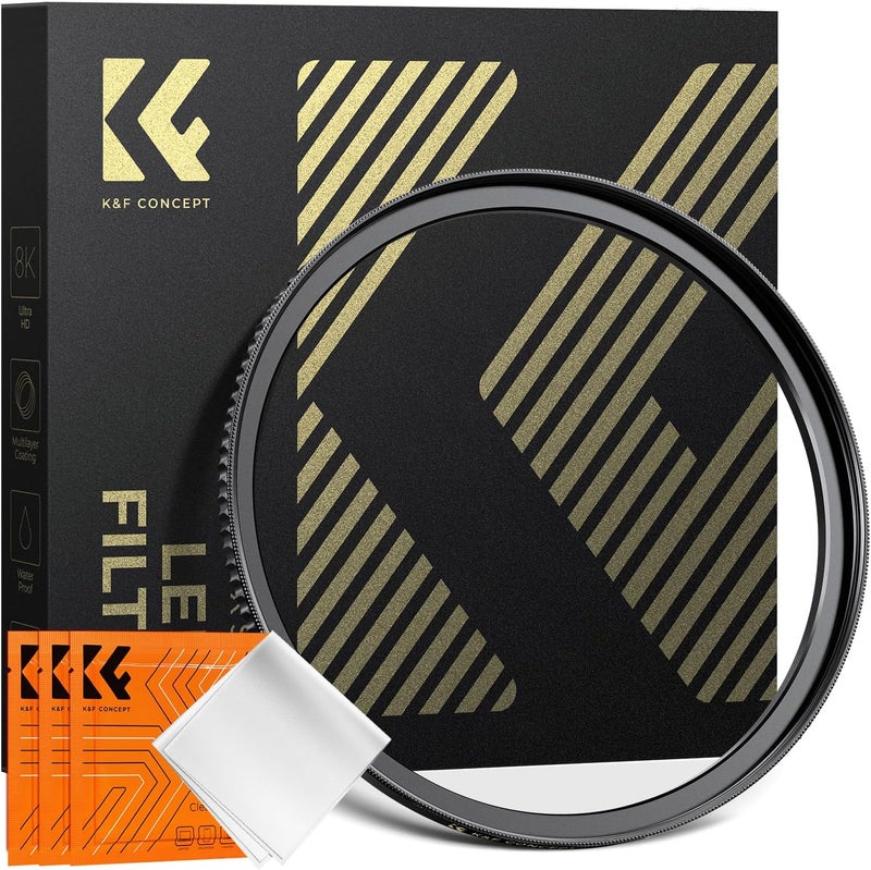 K&F Concept 77mm to 82mm Step-Up Lens Filter Adapter Ring CNC Machined Brass Filter Adapter Rings, for 77mm Lens Install 82mm Filter - Image 1