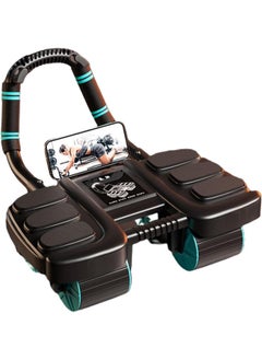 SKY-TOUCH 4-Wheel Automatic Rebound Ab Roller - Ultimate Core Strength Trainer with Elbow Supports, Knee Mat, and Timer for Effective Abs Workouts,36 * 23 * 25cm,Black  - Image 1