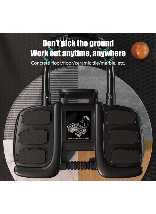 SKY-TOUCH 4-Wheel Automatic Rebound Ab Roller - Ultimate Core Strength Trainer with Elbow Supports, Knee Mat, and Timer for Effective Abs Workouts,36 * 23 * 25cm,Black  - Image 5