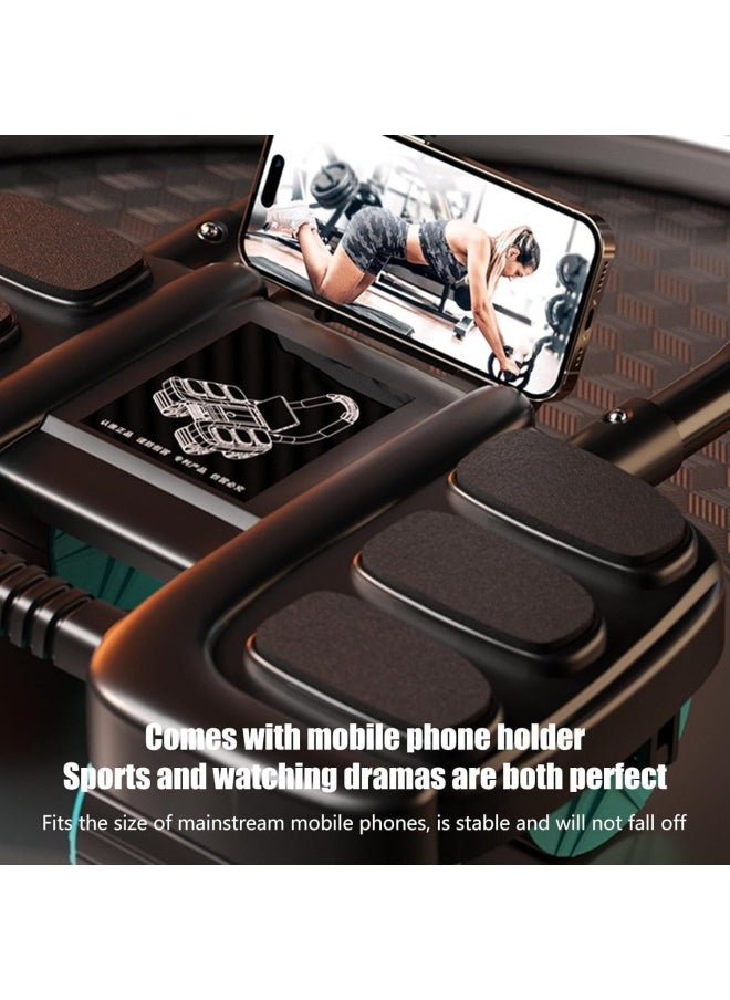 SKY-TOUCH 4-Wheel Automatic Rebound Ab Roller - Ultimate Core Strength Trainer with Elbow Supports, Knee Mat, and Timer for Effective Abs Workouts,36 * 23 * 25cm,Black  - Image 3
