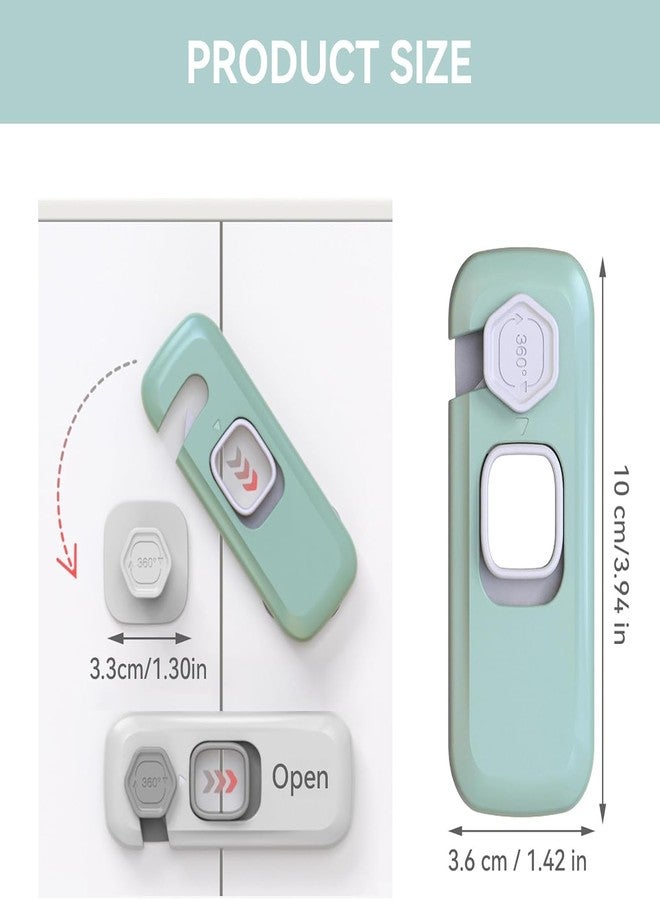 BLIXAR 2 Pack Fridge Lock, Fridge Locks for Children Safe, Cupboard Locks Self Adhesive Easy to Install, Suitable for Fridges, Cabinets, Drawers, and Ovens (Green and Grey) - Image 2