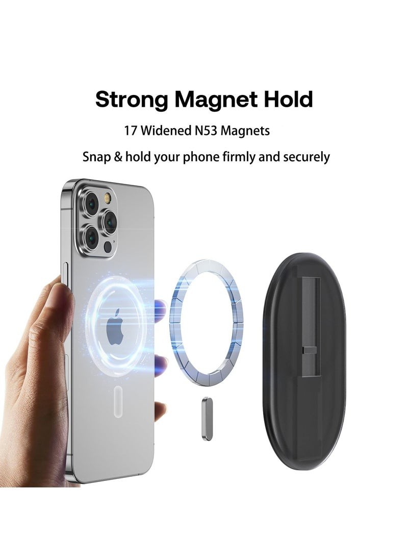 قبضة هاتف مغناطيسية، متوافقة مع قبضة هاتف MagSafe مع حزام إصبع، حلقة هاتف مغناطيسية، متوافقة مع ملحقات MagSafe فقط لهواتف iPhone 15/14/13/12 - أبيض - Image 2