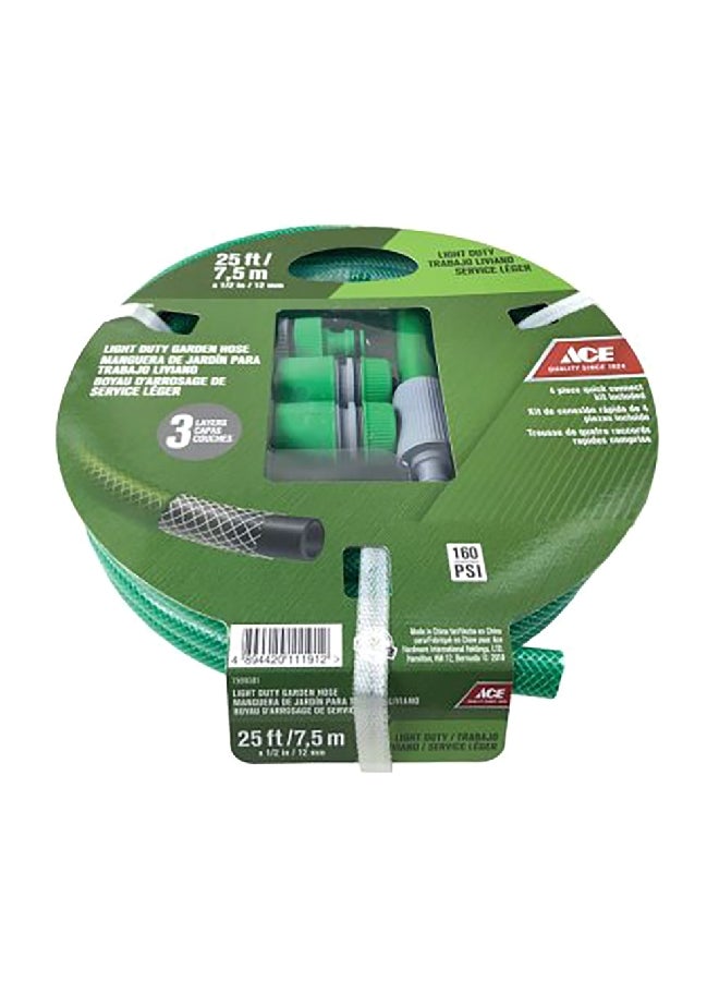 ACE High-Quality Light Duty Quick Connect Garden Hose Green 25 Feet 7599301