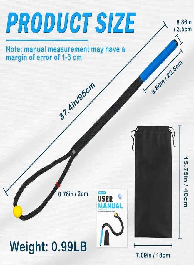 NewShot Weighted Premium Golf Swing Rope Trainer, Professional Heavy Golf Training Rope, Golf Swing Rope Training Aid with Ball and Grip to Improve Speed, Rhythm, Flex & Strength for All-Level Golfers - Image 4