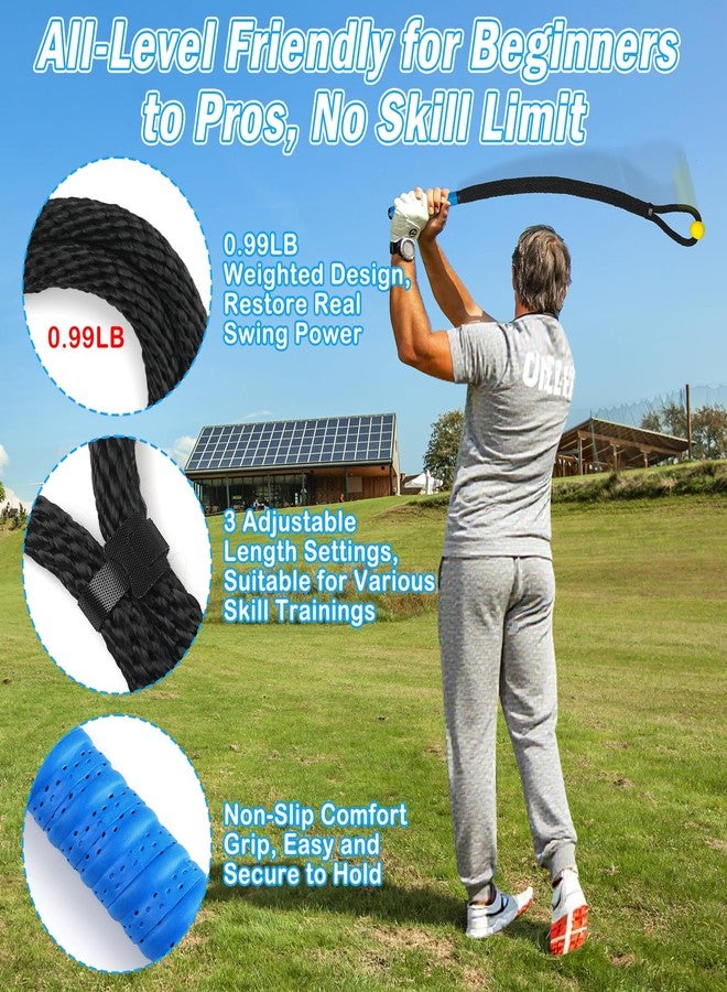 NewShot Weighted Premium Golf Swing Rope Trainer, Professional Heavy Golf Training Rope, Golf Swing Rope Training Aid with Ball and Grip to Improve Speed, Rhythm, Flex & Strength for All-Level Golfers - Image 2