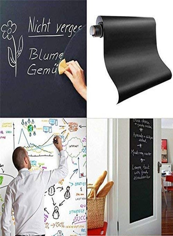 PremiumWallArts Kids Black Board for Teaching with Multicolour Chalks I Blackboard Sticker for Walls Big Size I ERASABLE I REMOVABLE I SELF-ADHESIVE I WATERPROOF I PVC Material (45 x 200 cm) - Image 2