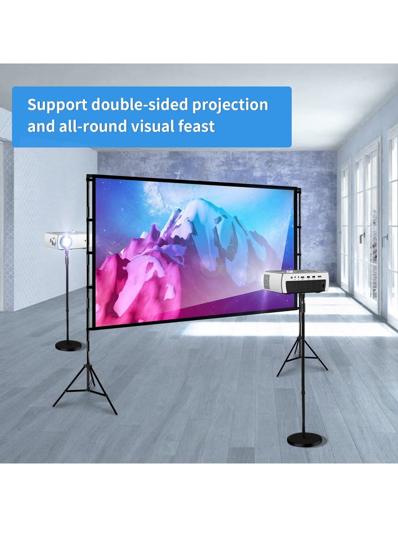 VEIDADZ Portable 100 inch 16:9 Foldable Projection Screen Soft Curtain With Tripod Stand and Carrying Bag for Indoor Outdoor Home Theater Backyard Cinema Travel  - Image 4