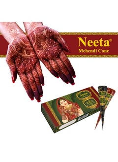 Neeta Mehendi Cones For Hand 4 Pc In 1 Box (Pack Of 7) Bridal Mehndi Cones Natural Mehendi Cone For Wedding Hand Designing Reddish Brown Color Long Lasting Niddle Cones For Women  - Image 3